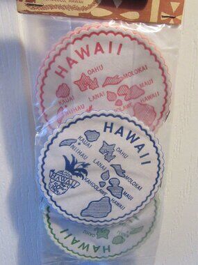 Vintage unused Hawaiian Island coasters in original package set of 24